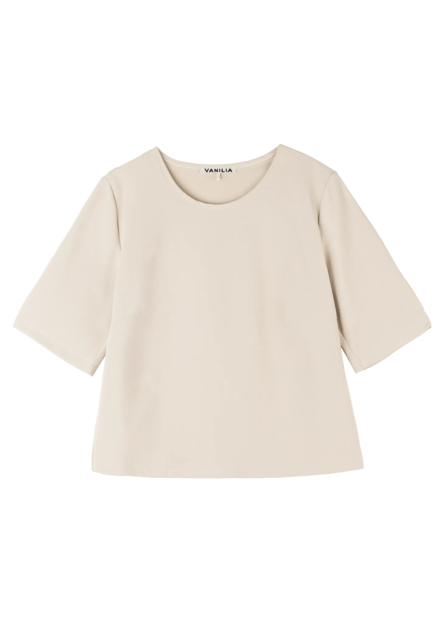 Mid sleeve twill top