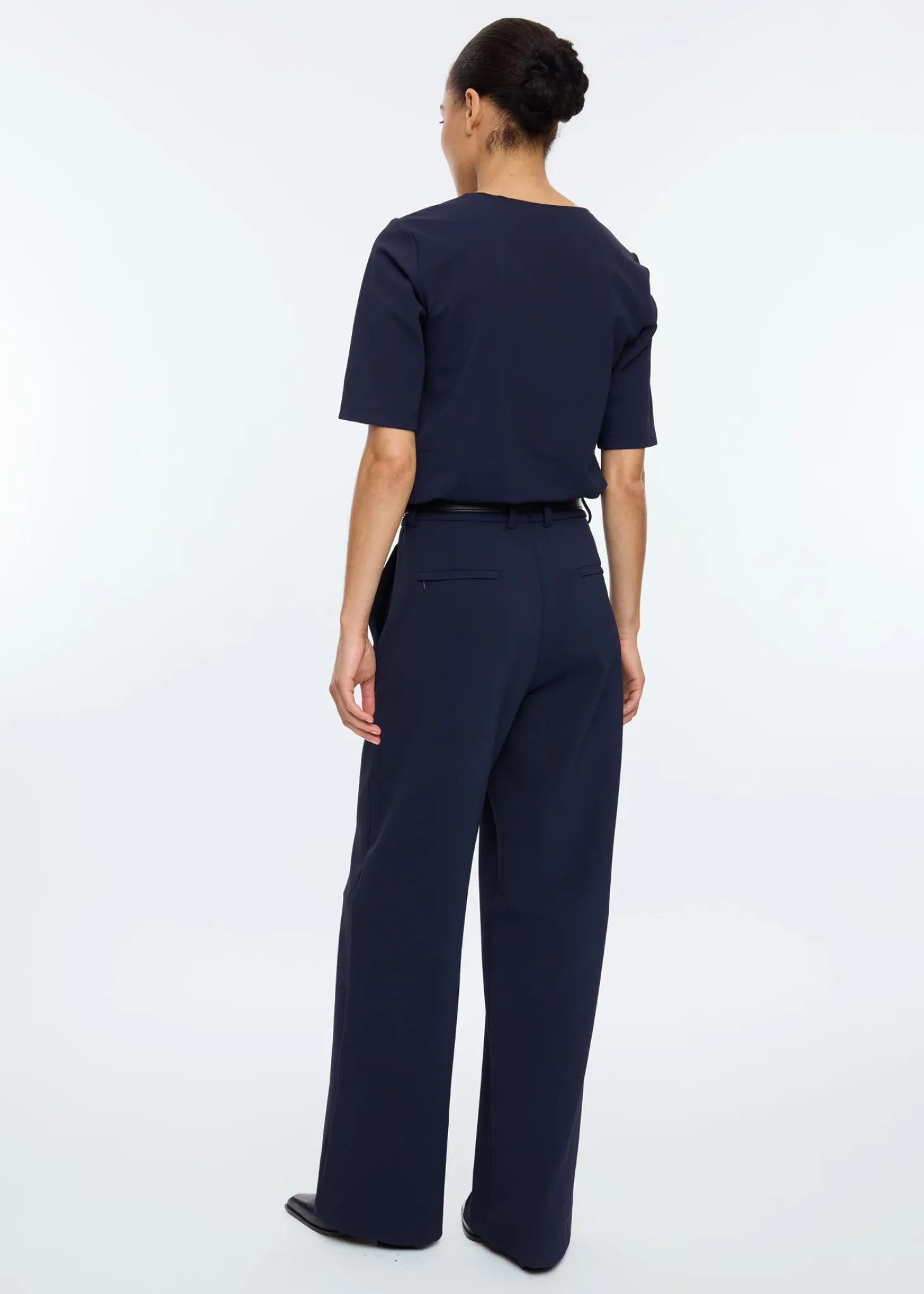 Mid sleeve twill top