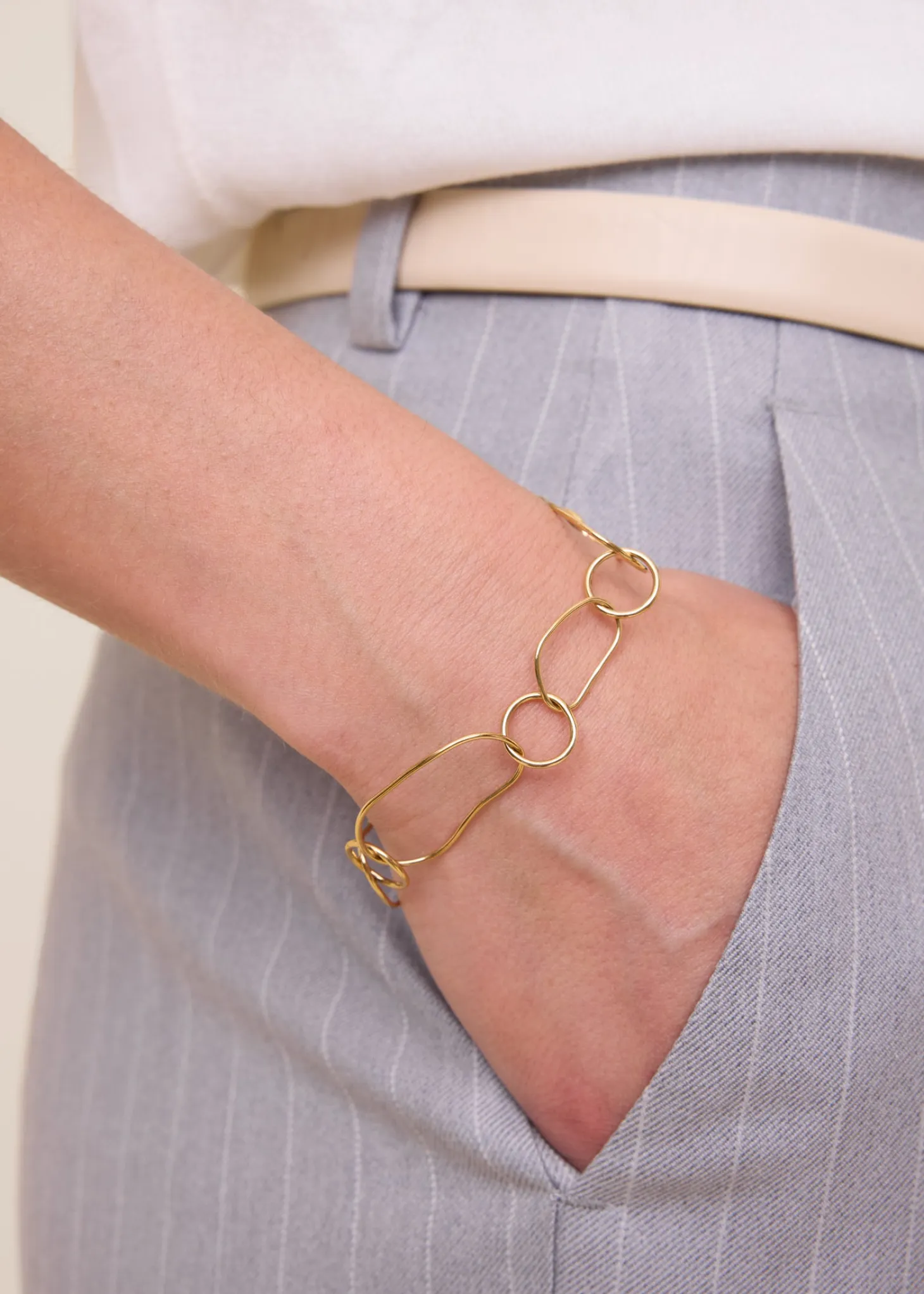 Organic gold plated chain bracelet
