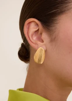 Organic gold plated earstud