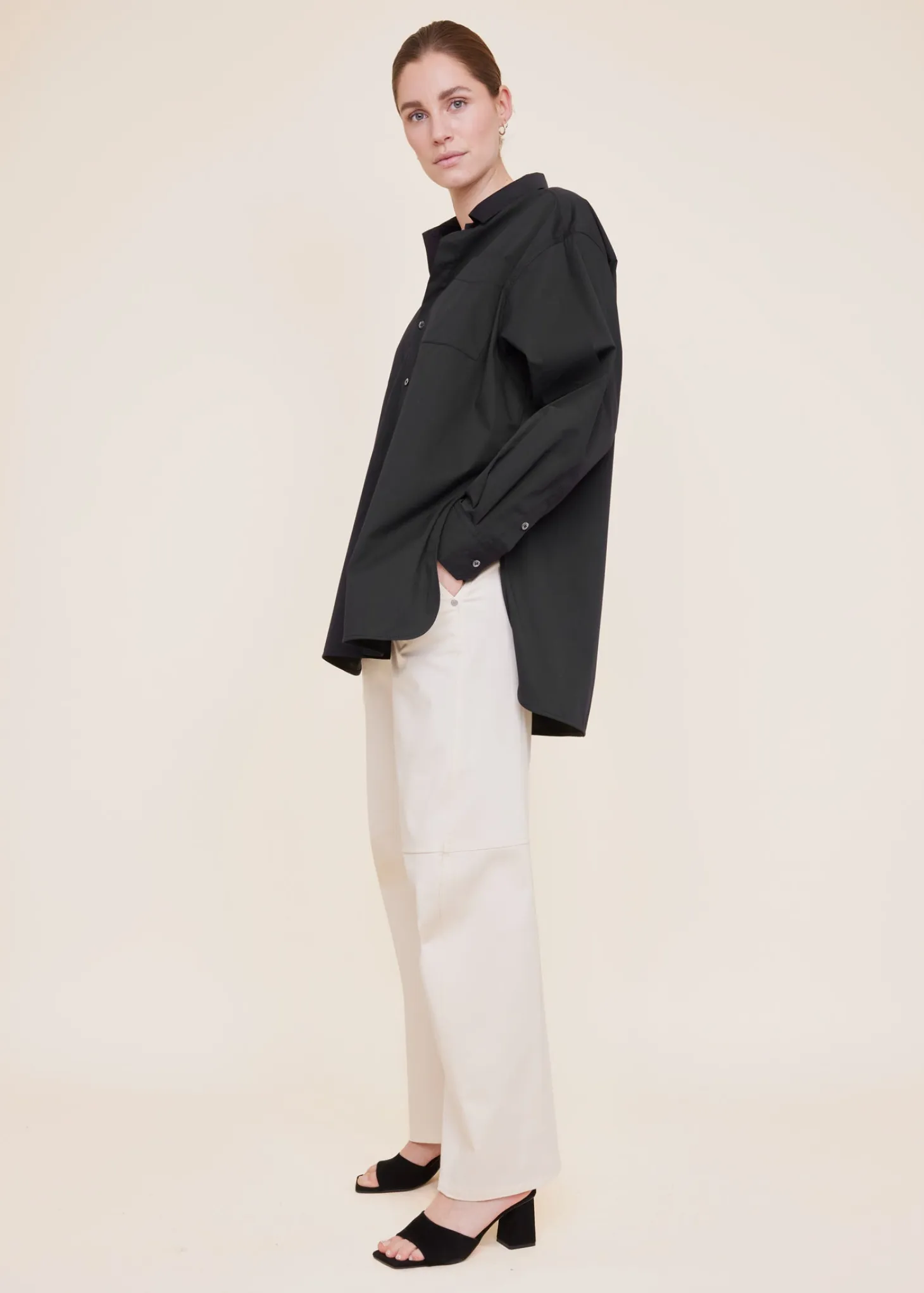 Oversized poplin blouse