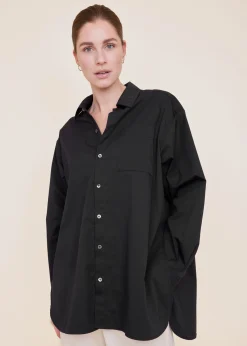 Oversized poplin blouse