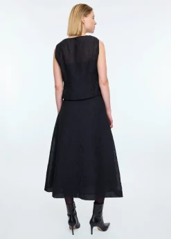 Pleated seersucker skirt