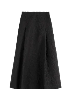 Pleated seersucker skirt