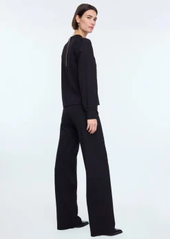 Pleated sleeve punto top