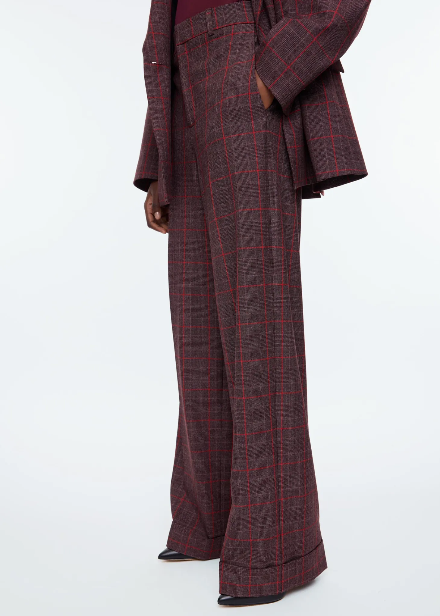 Regular checkered pants