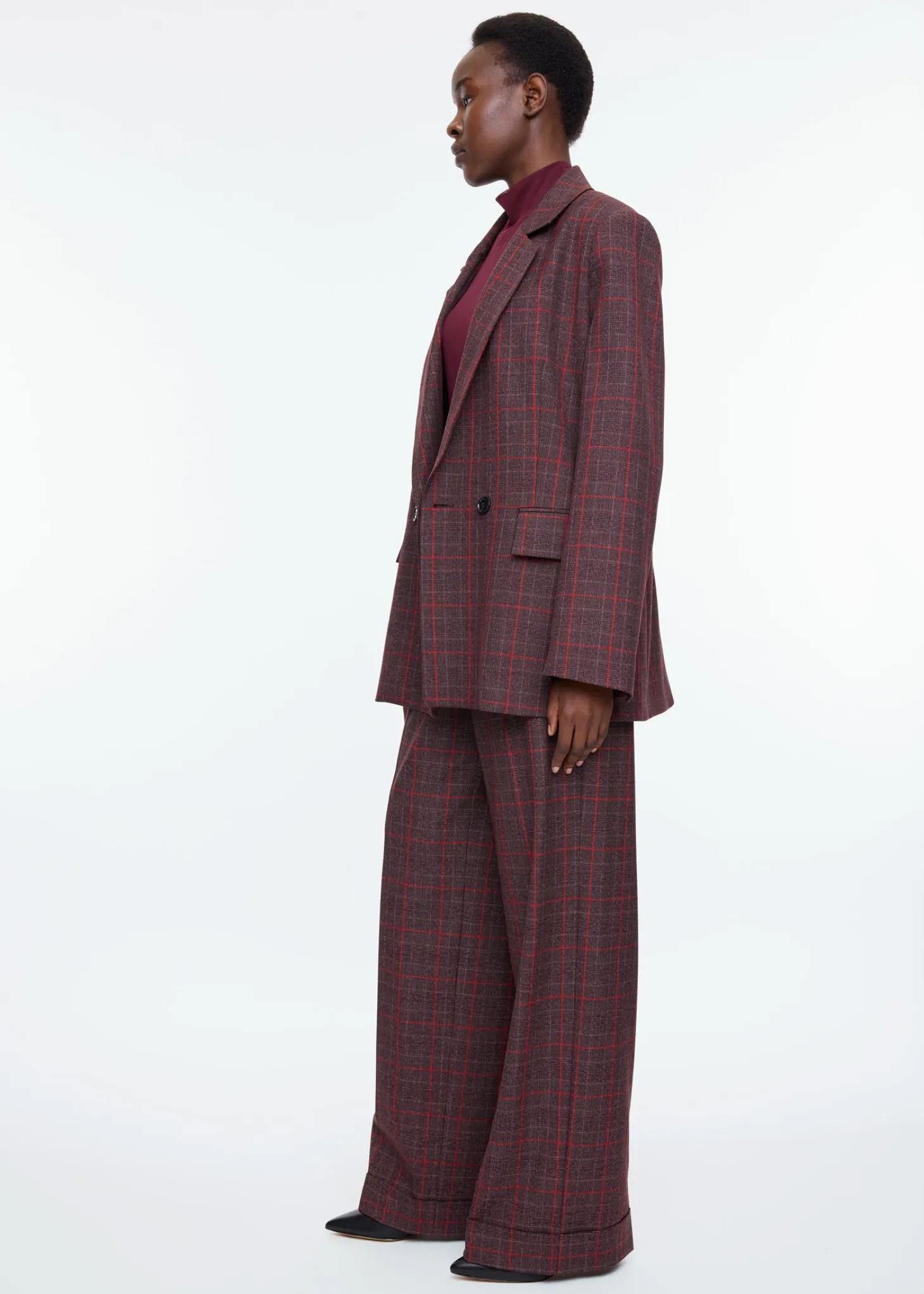 Regular checkered pants