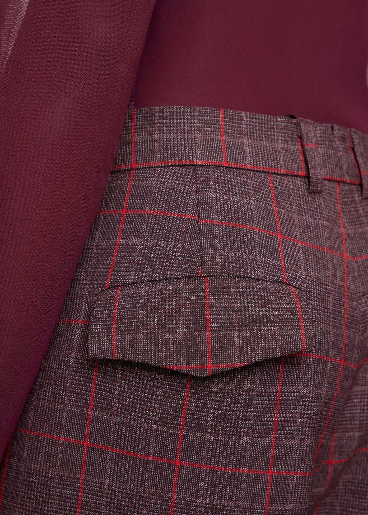 Regular checkered pants