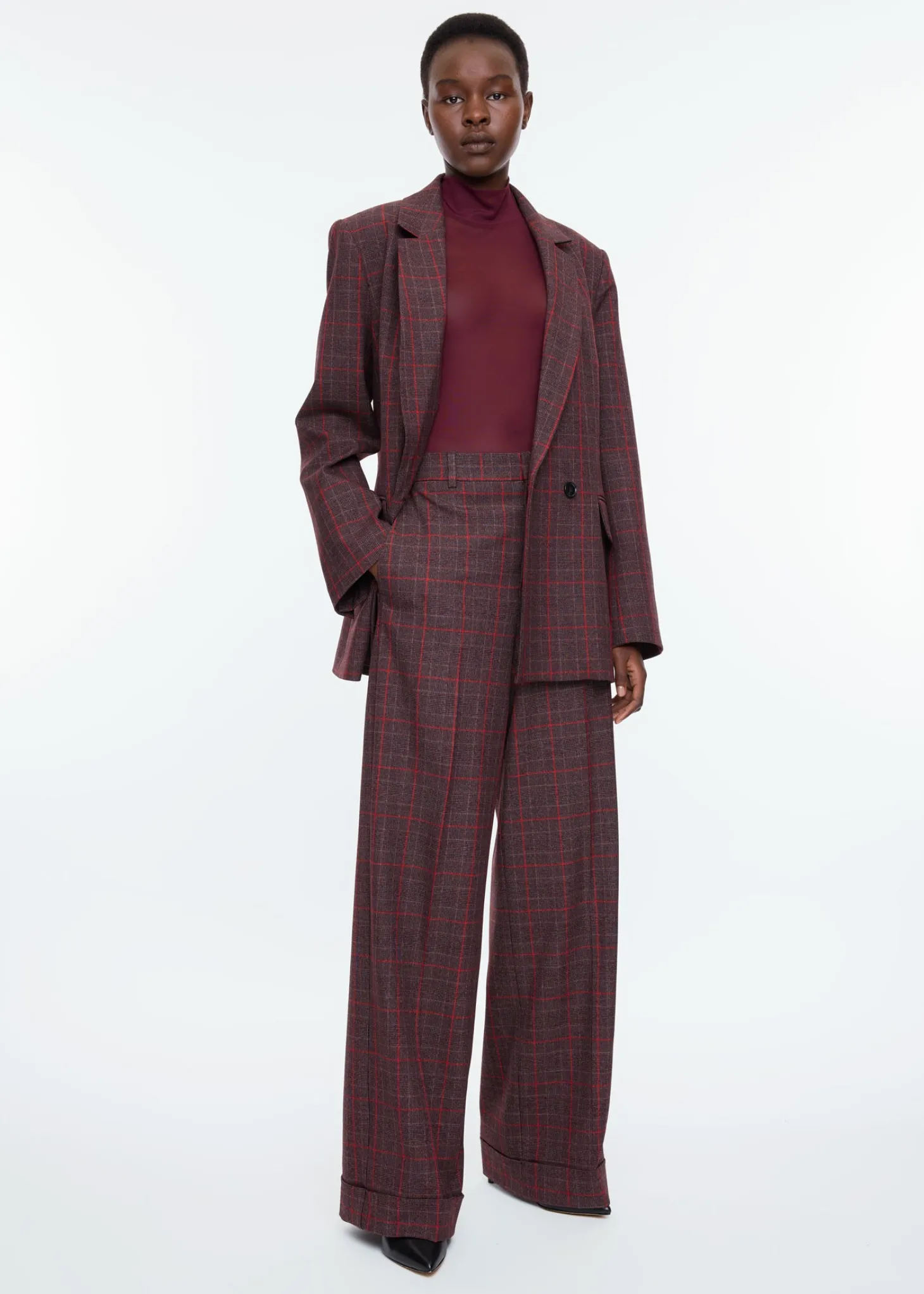 Regular checkered pants