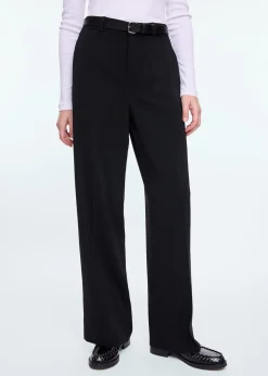 Regular fit crepe pants