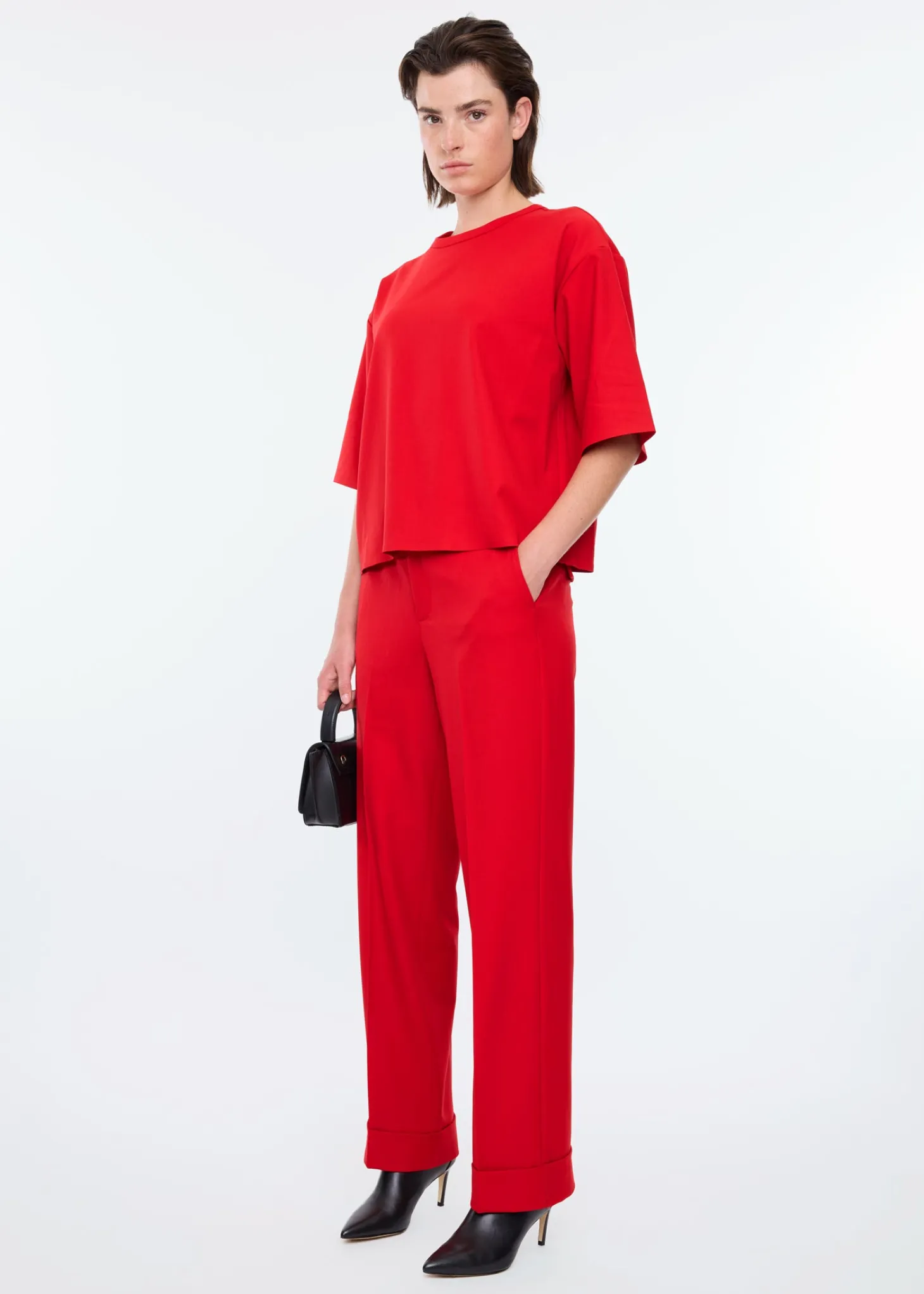 Regular viscose pants