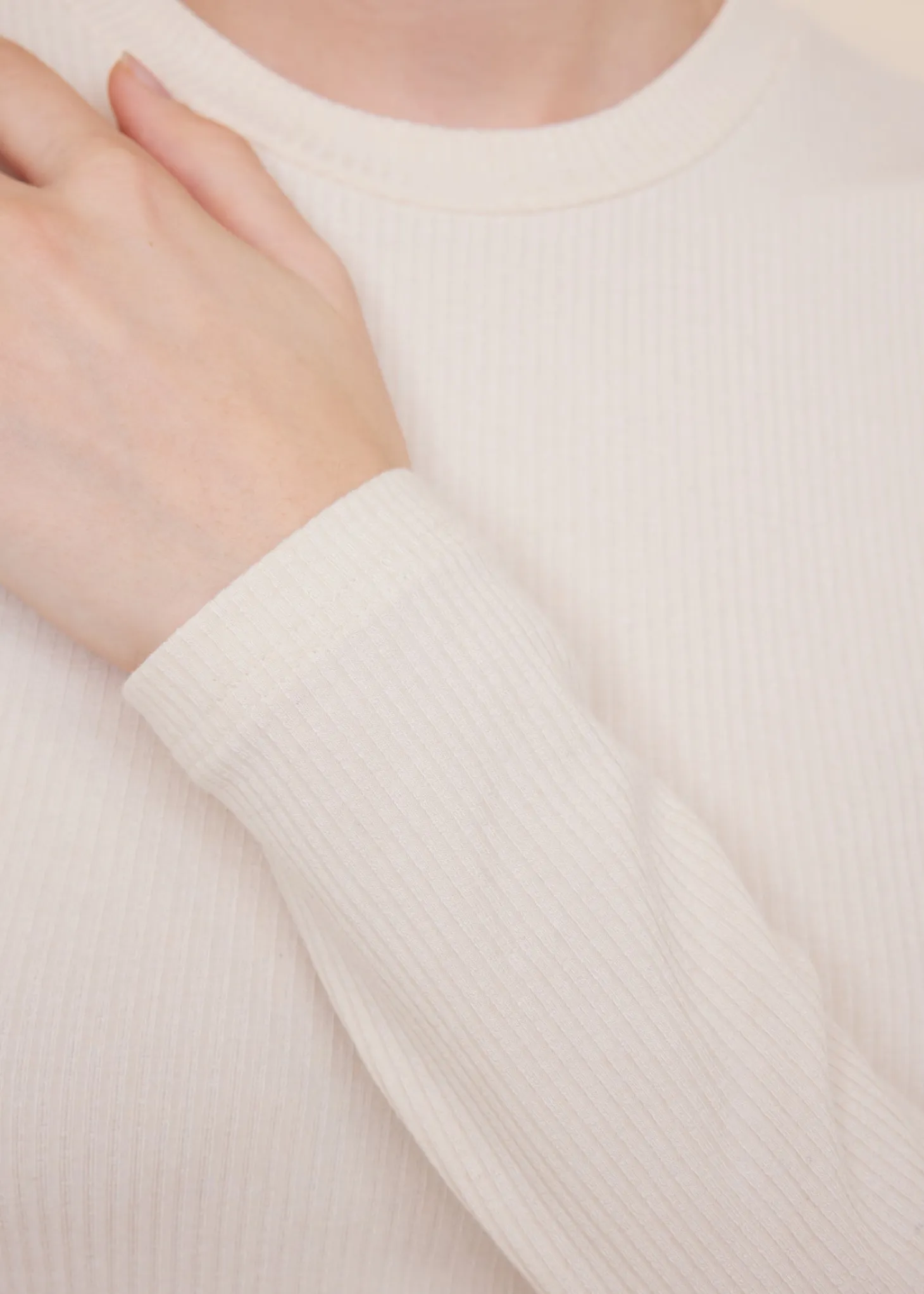 Rib top met ronde hals