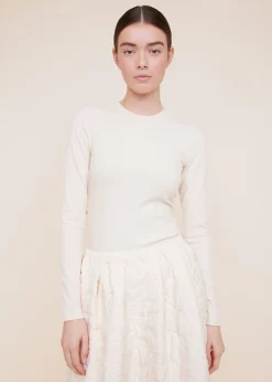 Rib top met ronde hals