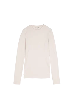 Rib top met ronde hals