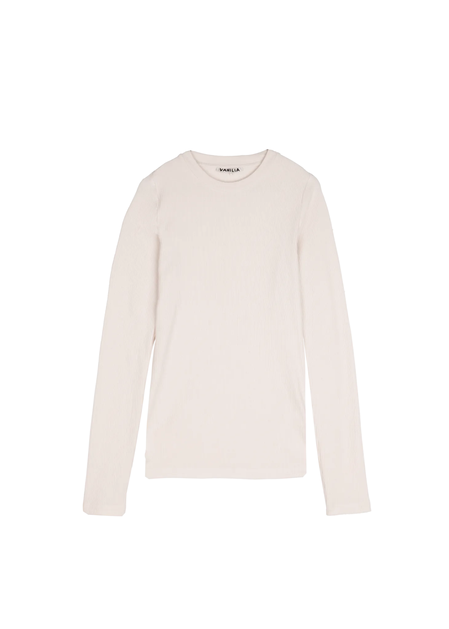 Rib top met ronde hals