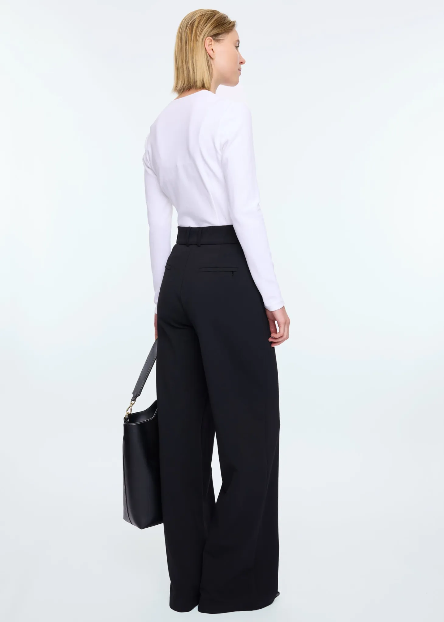 Rib top met V hals