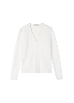 Rib top met V hals