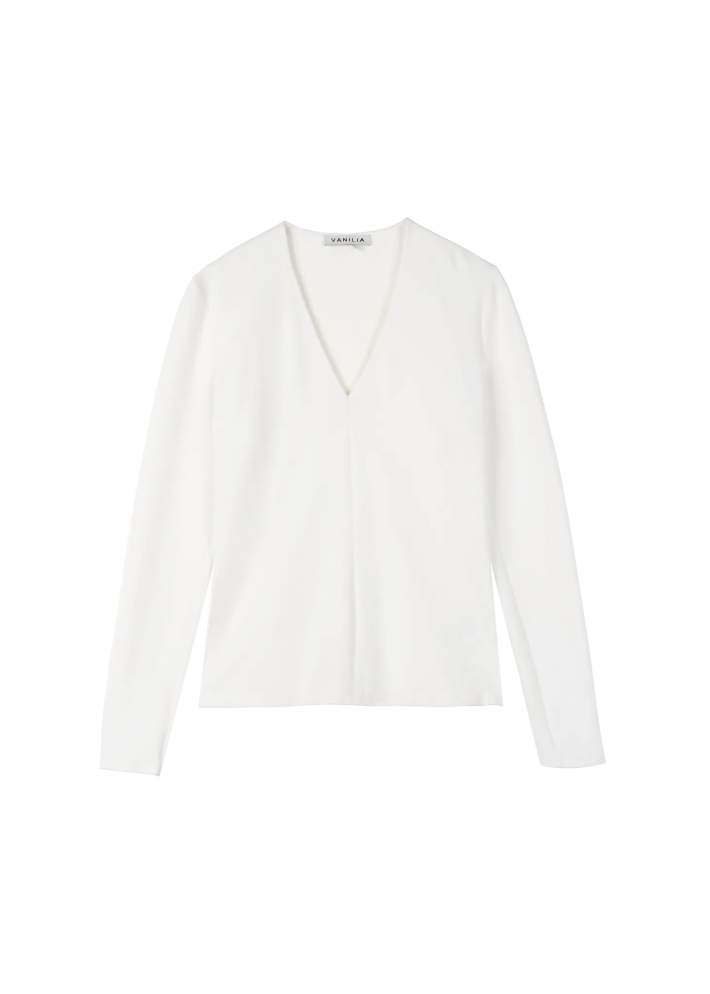 Rib top met V hals