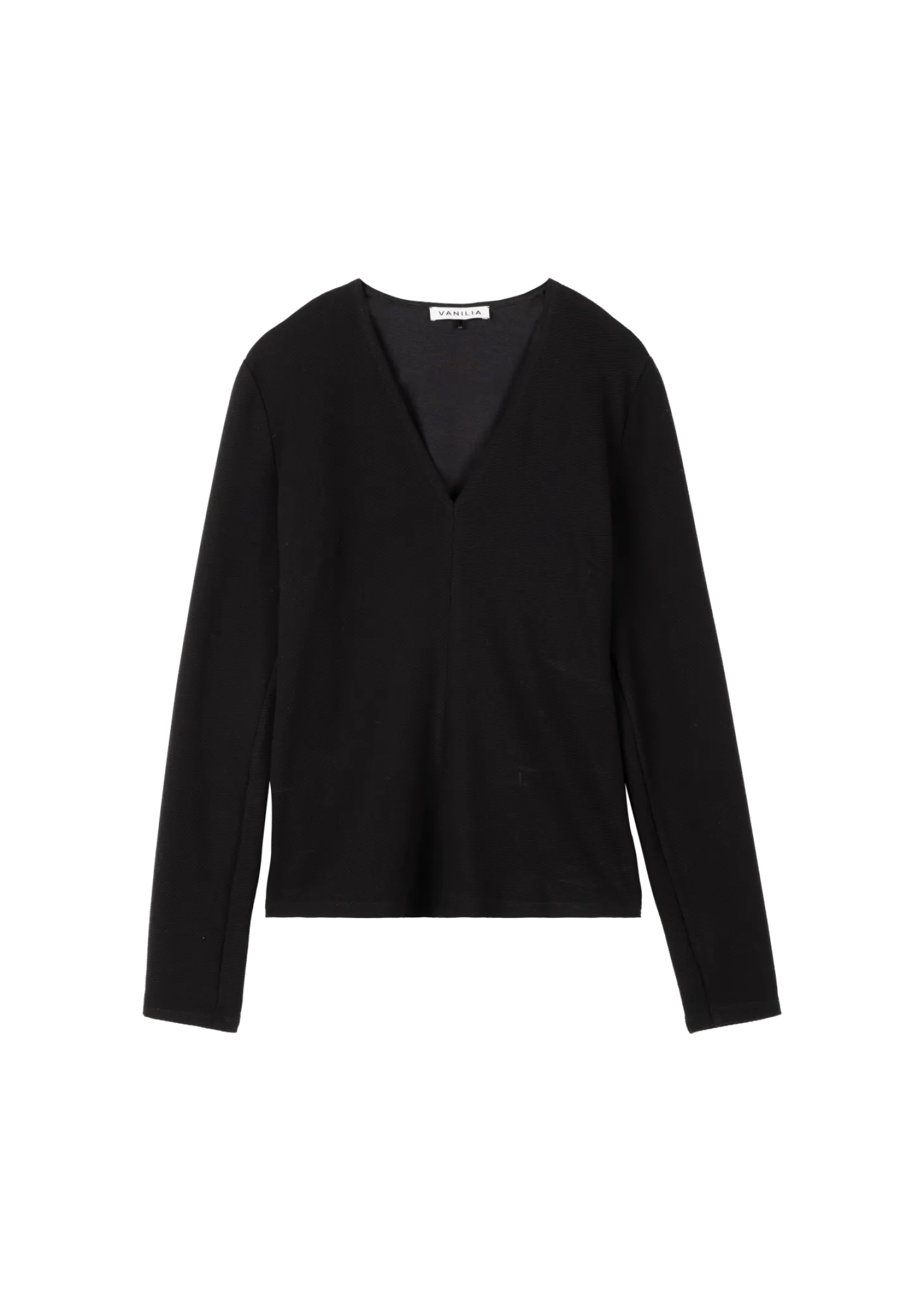 Rib top met v hals