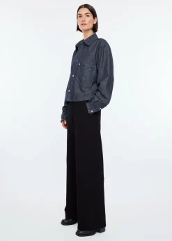 Rinsed chambray blouse