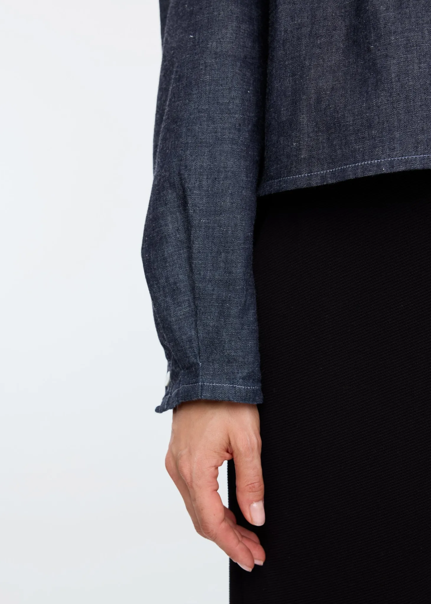 Rinsed chambray blouse