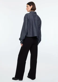 Rinsed chambray blouse