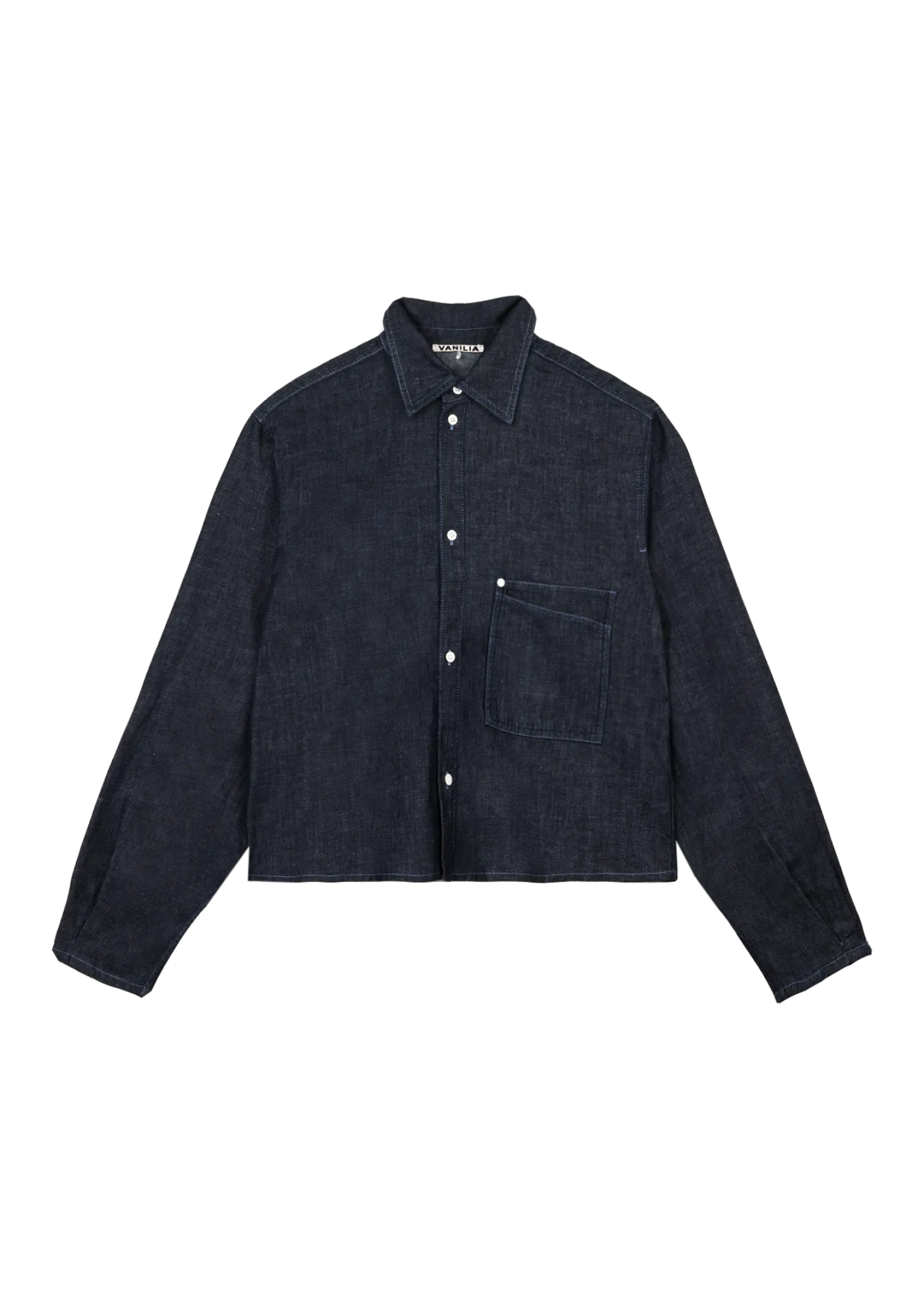 Rinsed chambray blouse