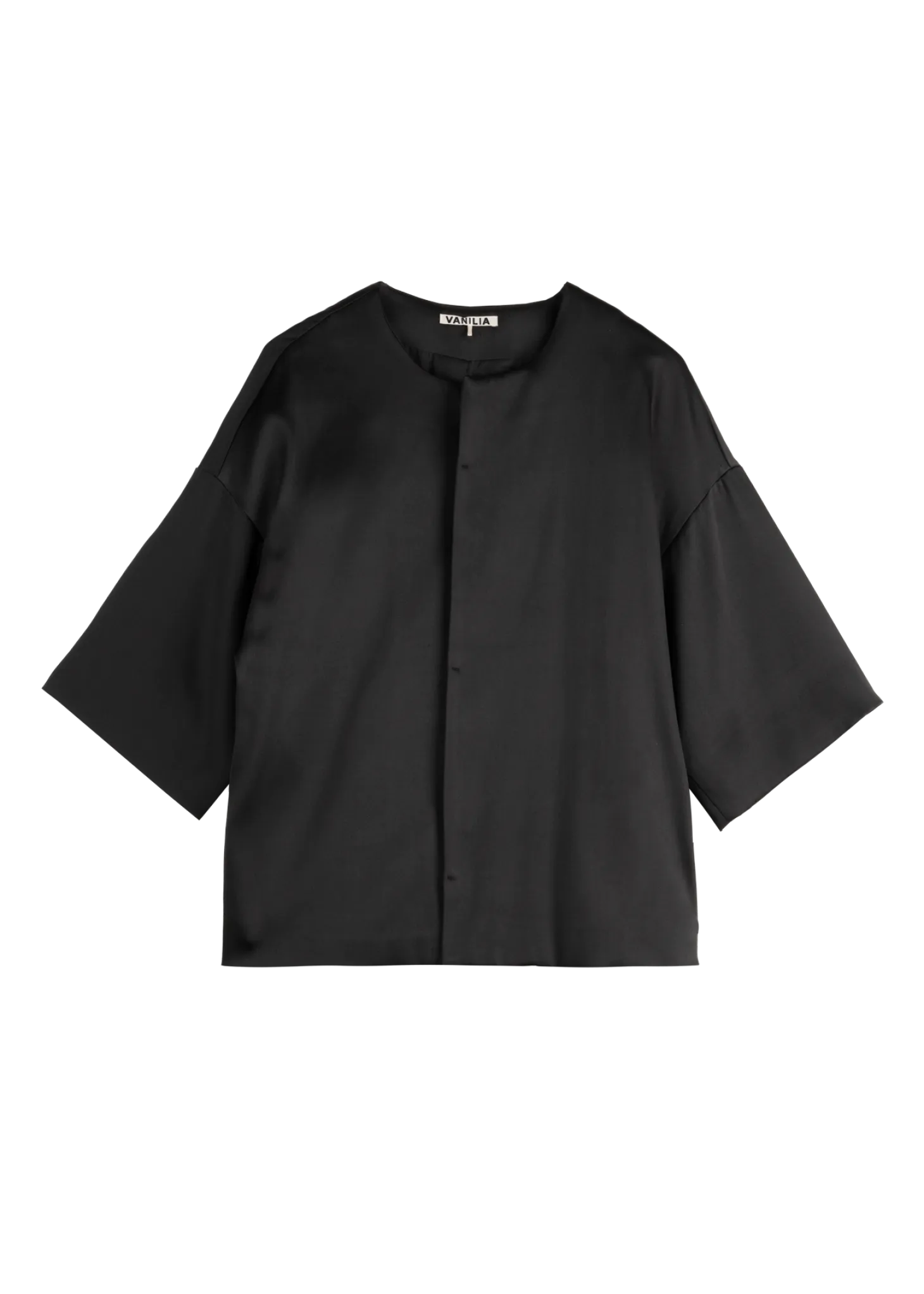 Round neck satin jacket