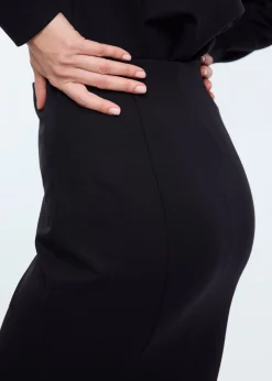 Ruched punto midi skirt