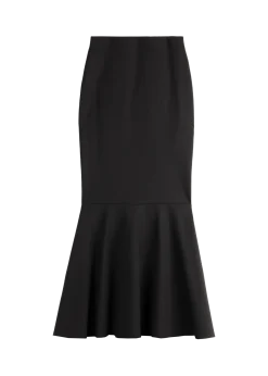 Ruched punto midi skirt