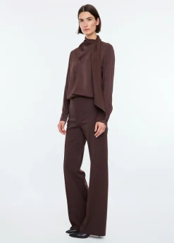 Satin bow blouse