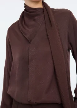 Satin bow blouse