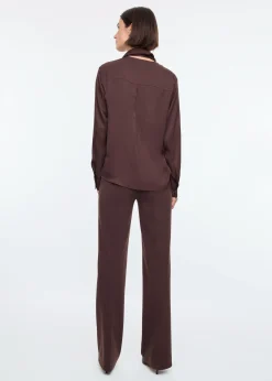 Satin bow blouse