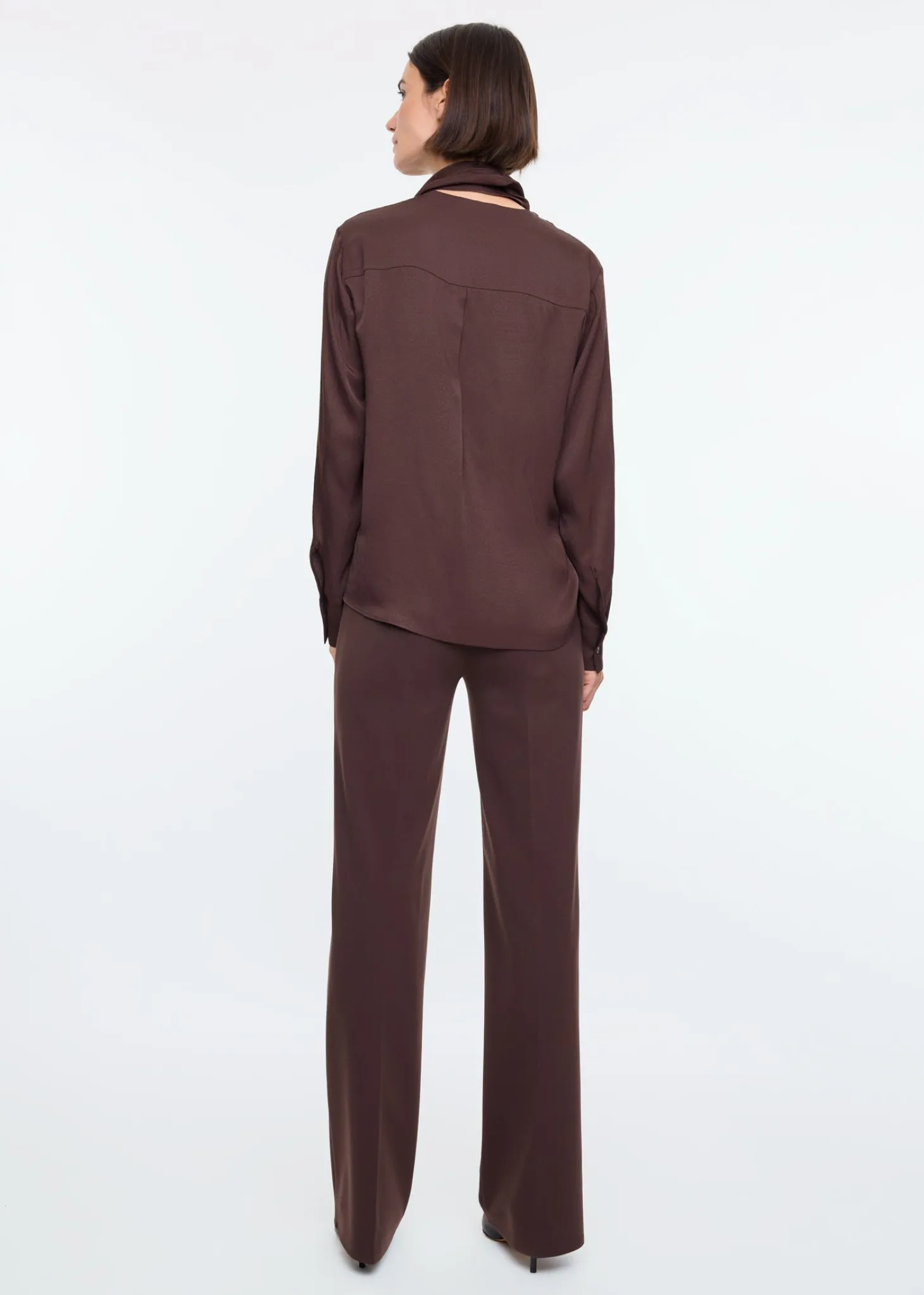 Satin bow blouse