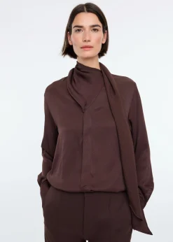 Satin bow blouse