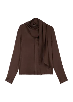 Satin bow blouse