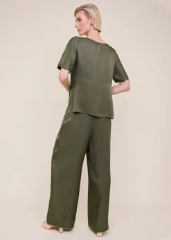 Satin wrap trousers