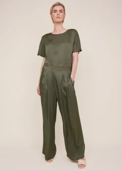 Satin wrap trousers