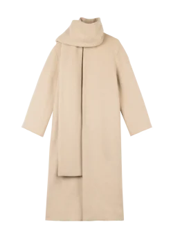 Scarf woolmix coat