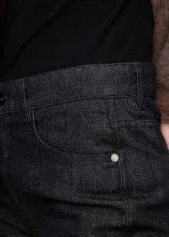 Straight leg washed jeans