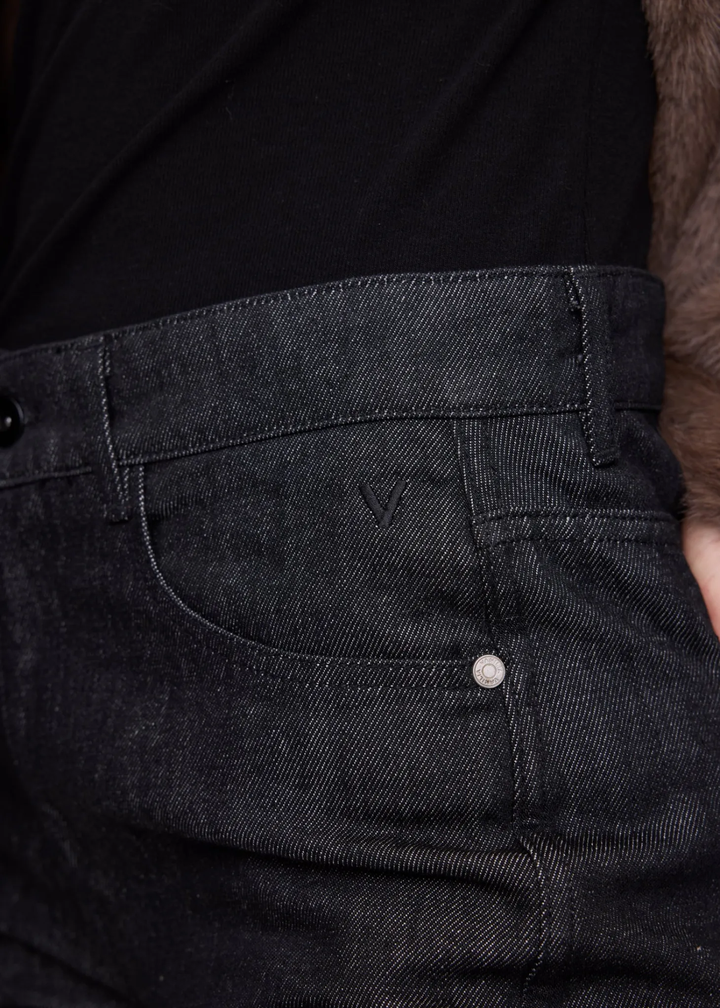 Straight leg washed jeans