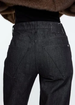 Straight leg washed jeans