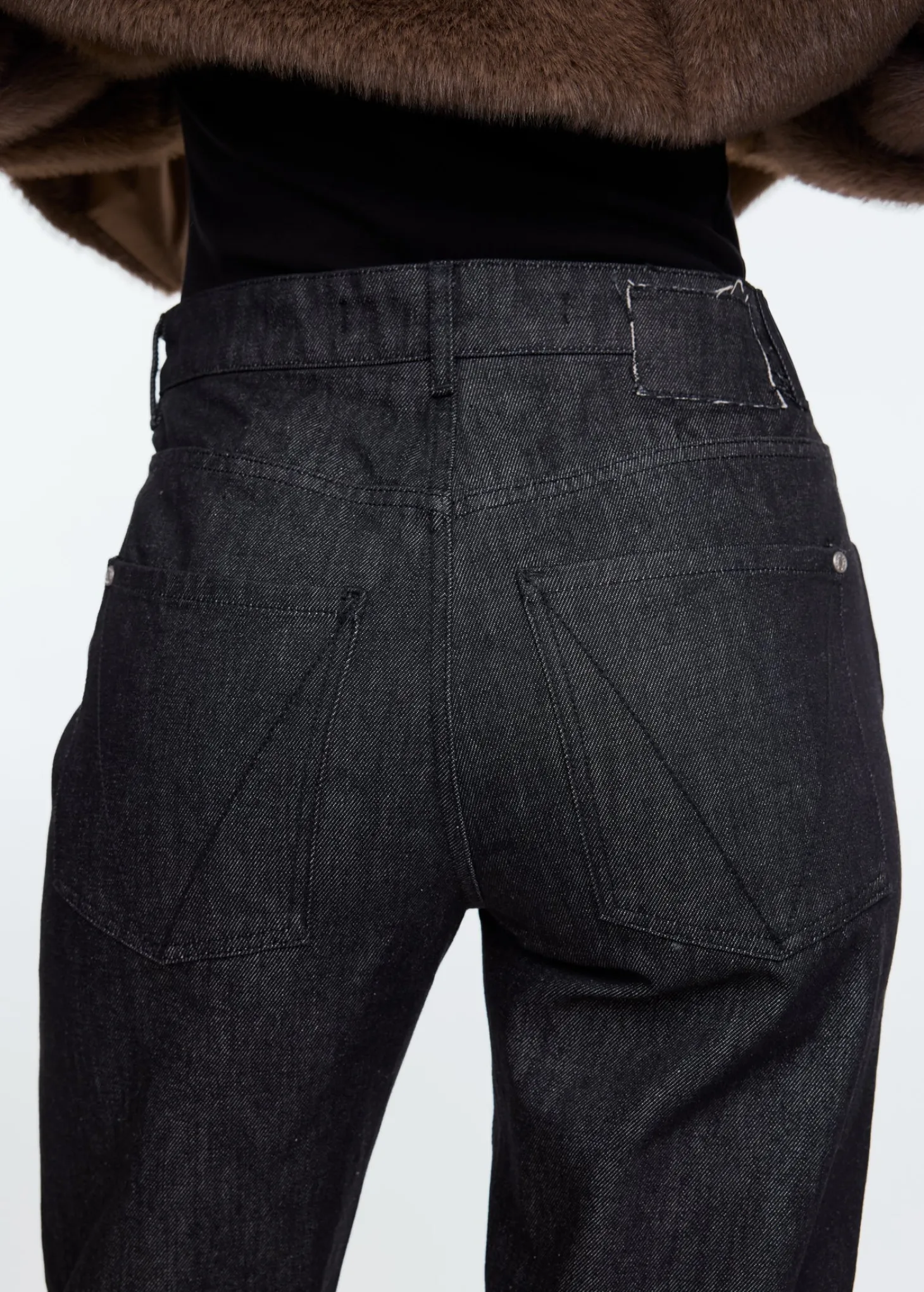 Straight leg washed jeans