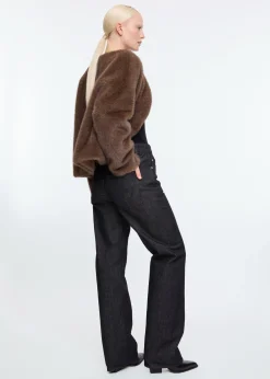 Straight leg washed jeans