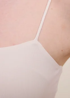 Straight viscose rib top