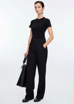 Straight waffle trousers