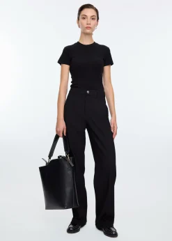 Straight waffle trousers