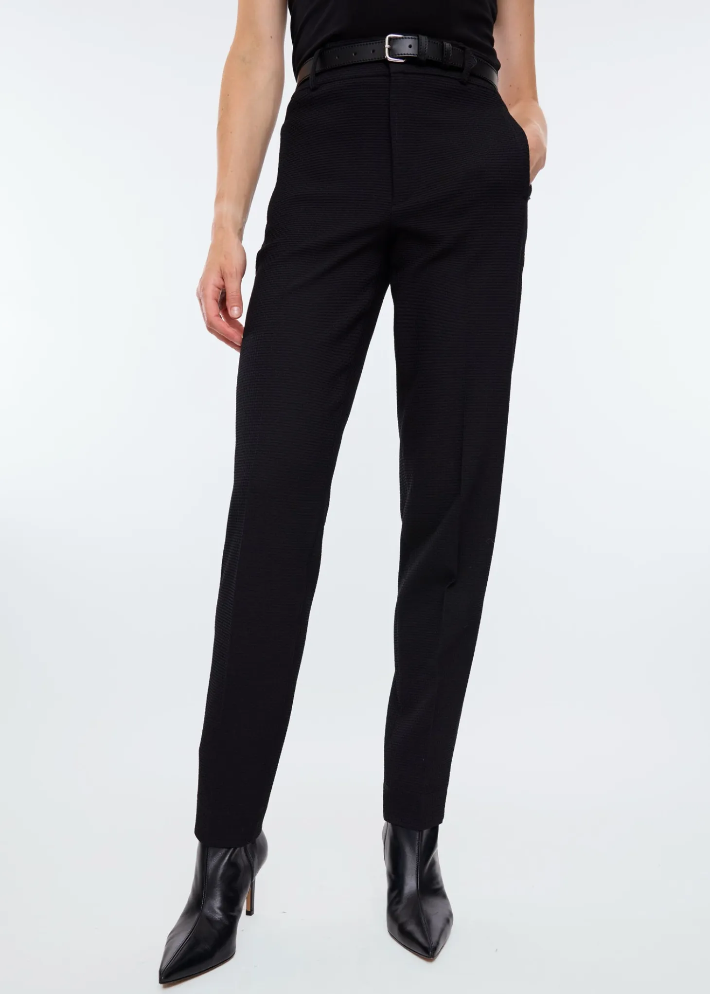 Tapered waffle trousers tall
