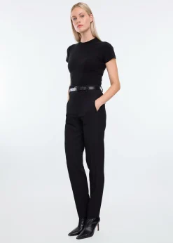 Tapered waffle trousers tall