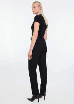 Tapered waffle trousers tall